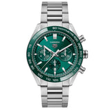 tag heuer carrera calibre heuer 02 chronograph 44mm green dial automatic gents watch