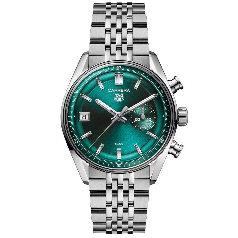 TAG Heuer Carrera Chronograph 39mm Green Dial Automatic Watch CBS2211.BA0048