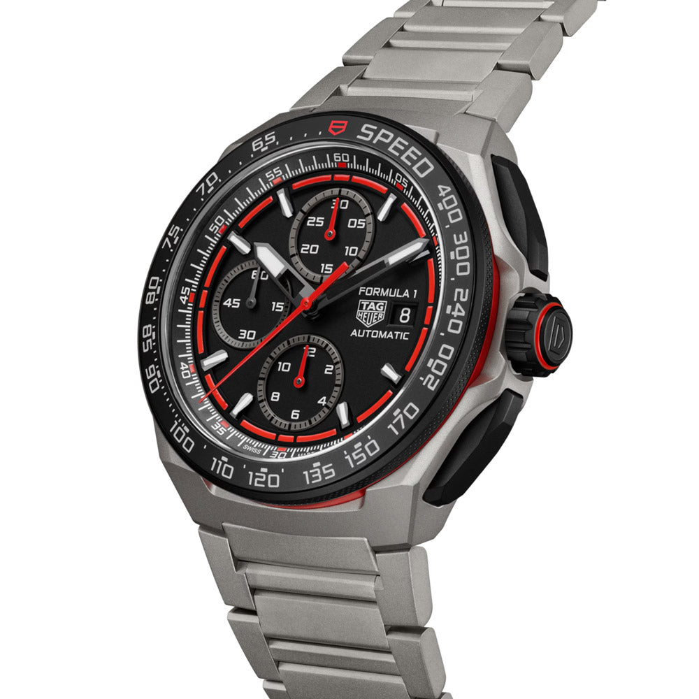 TAG Heuer Formula 1 Chronograph 44mm Black Dial Titanium Automatic Gents Watch CBZ2082.FT8096