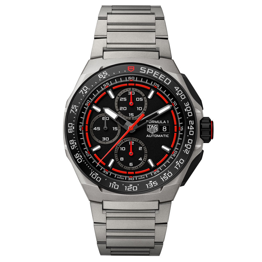TAG Heuer Formula 1 Chronograph 44mm Black Dial Titanium Automatic Gents Watch CBZ2082.FT8096
