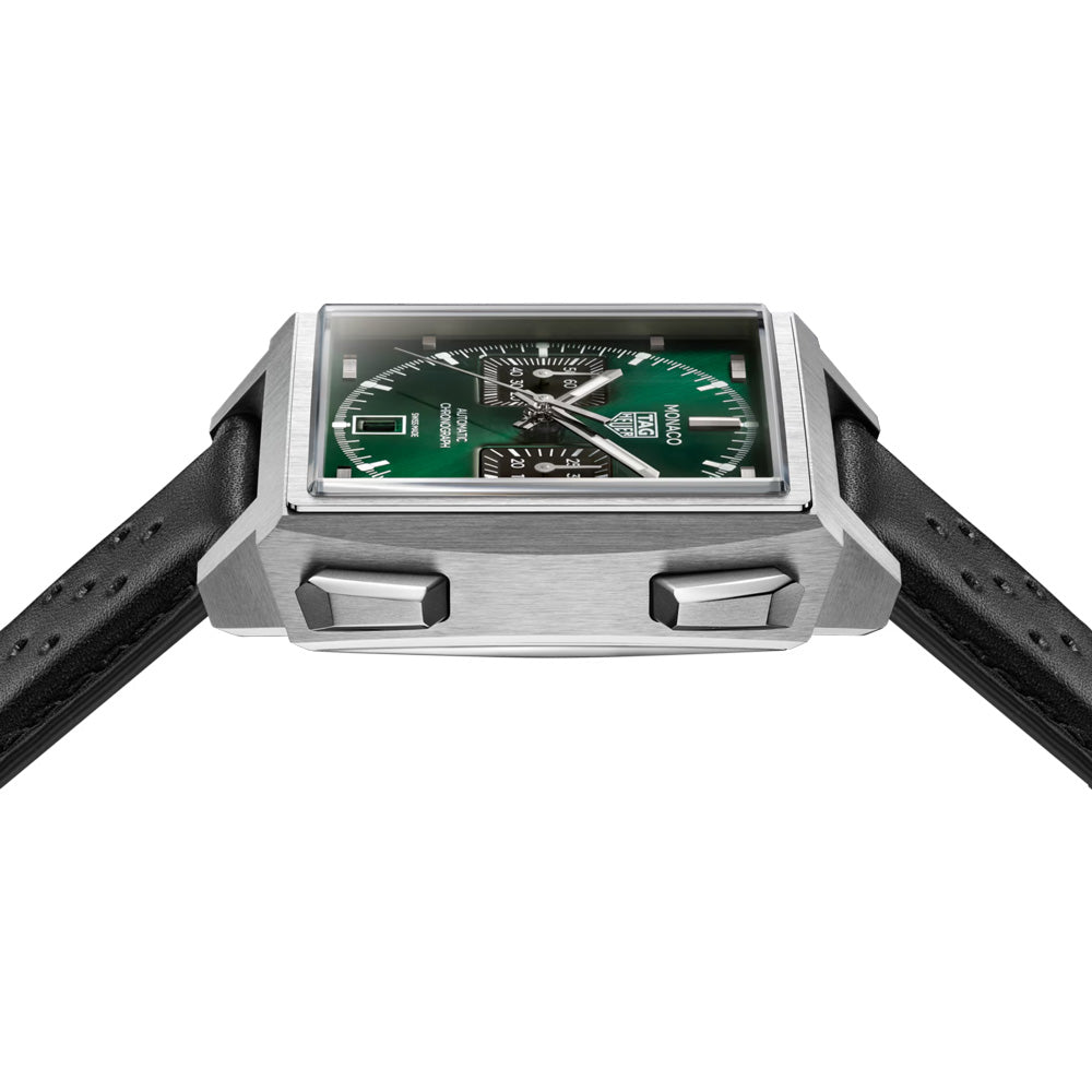 TAG Heuer Monaco 39mm Green Dial Titanium Automatic Chronograph Watch CDW2180.FC8360