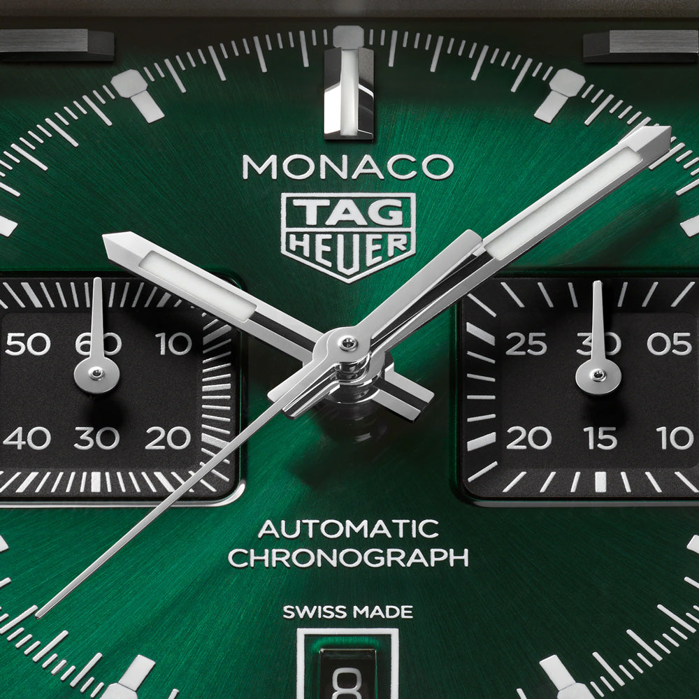 TAG Heuer Monaco 39mm Green Dial Titanium Automatic Chronograph Watch CDW2180.FC8360