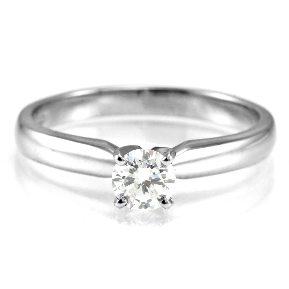 The Delphinium Platinum Round Brilliant Cut Diamond Solitaire Engagement Ring
