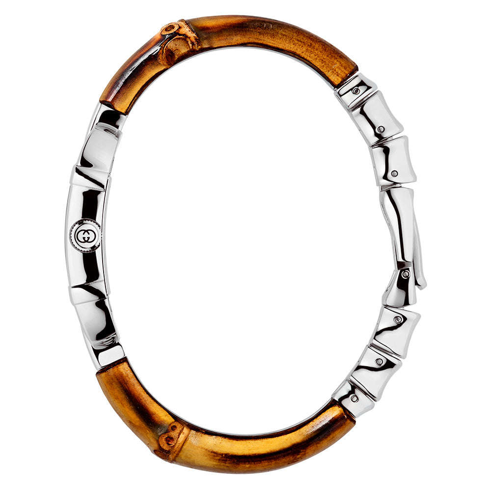 Gucci Bamboo Bangle 22mm Silver Dial Quartz Ladies Watch YA170502