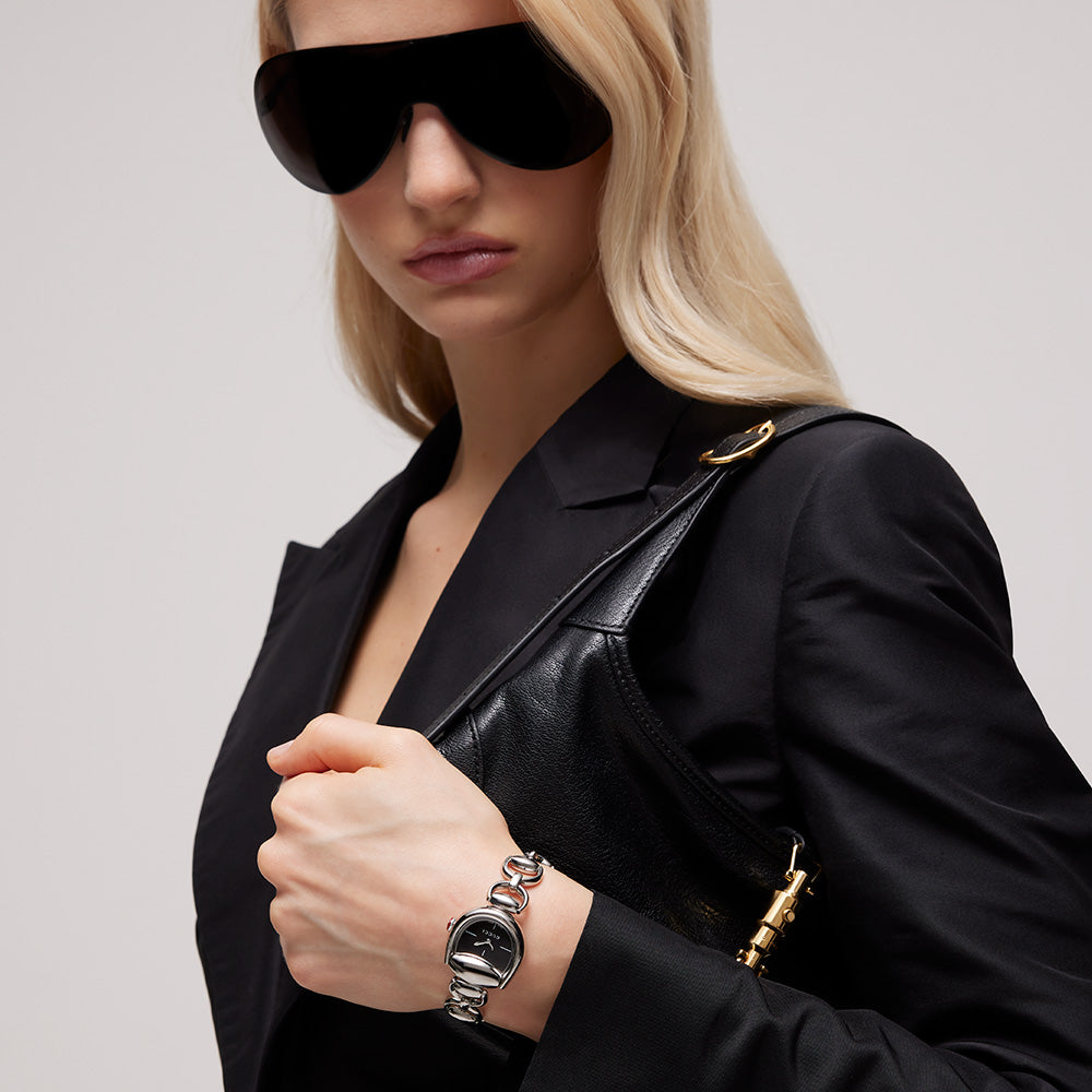 Gucci Horsebit 27mm Black Dial Quartz Ladies Watch YA168501