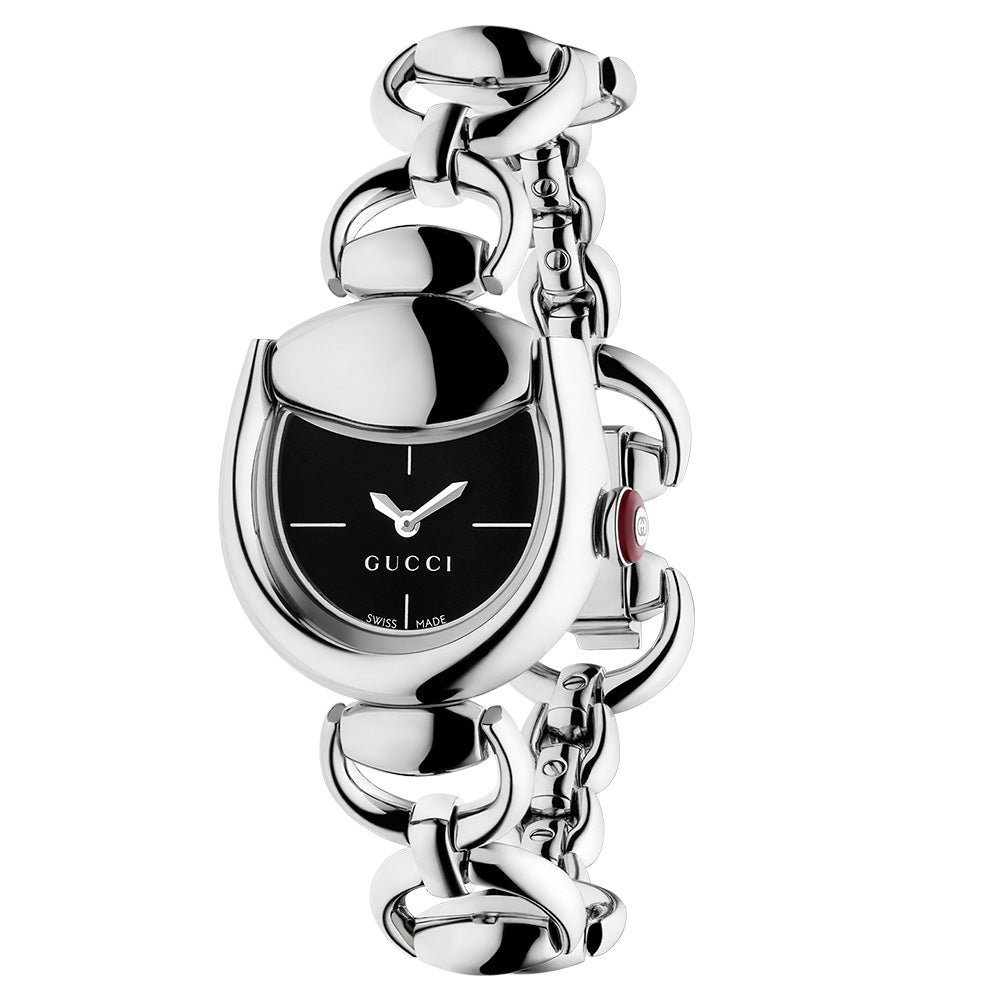 Gucci Horsebit 27mm Black Dial Quartz Ladies Watch YA168501