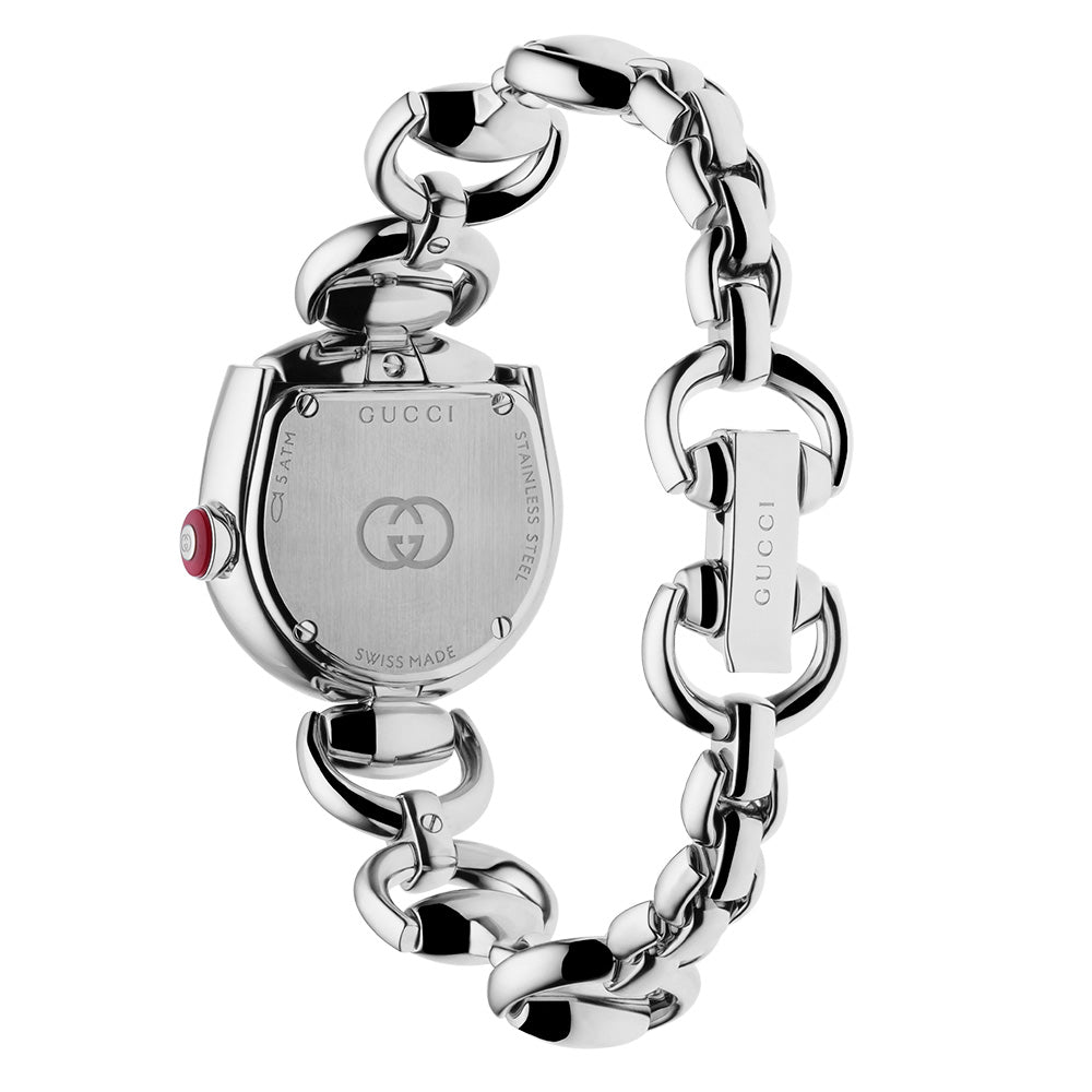 Gucci Horsebit 27mm Silver Dial Quartz Ladies Watch YA168503