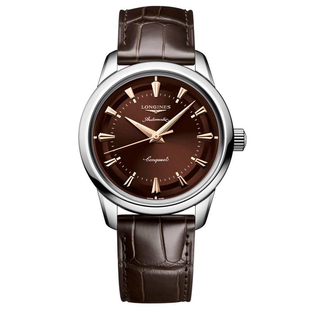 Longines Conquest Heritage 38mm Brown Dial Automatic Watch L1.649.4.62.2