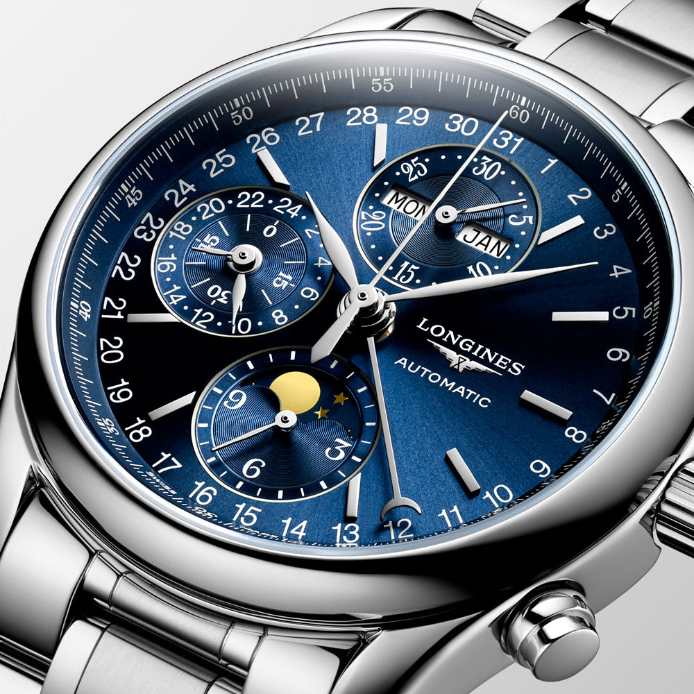 Longines Master Collection 40mm Blue Dial Moonphase Automatic Chronograph Gents Watch L2.673.4.92.6