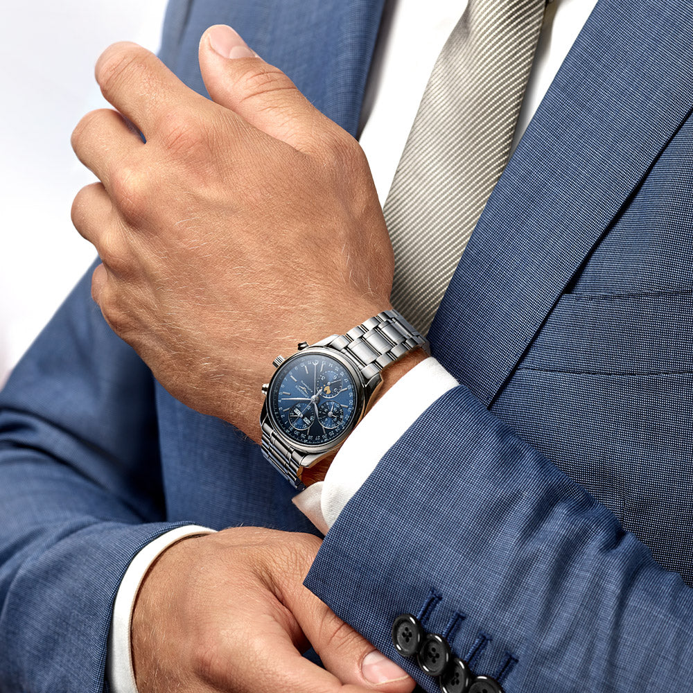 Longines Master Collection 40mm Blue Dial Moonphase Automatic Chronograph Gents Watch L2.673.4.92.6
