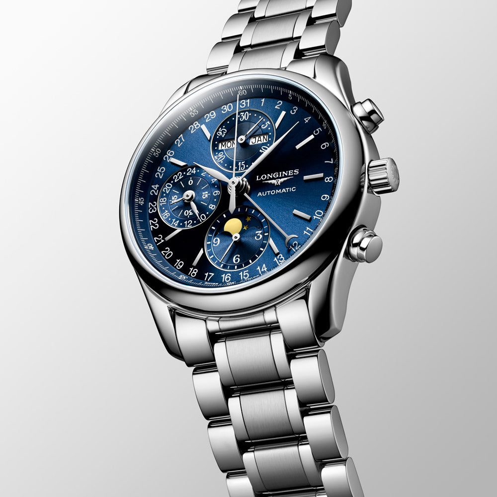 Longines Master Collection 40mm Blue Dial Moonphase Automatic Chronograph Gents Watch L2.673.4.92.6