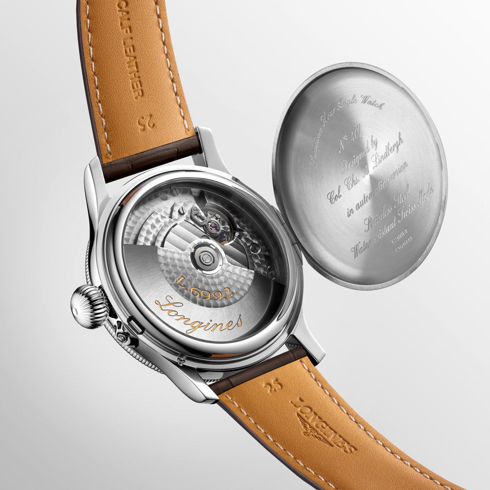 Longines Heritage Avigation The Lindbergh Hour Angle 47.5mm White Dial Automatic Gents Watch L2.678.4.11.0