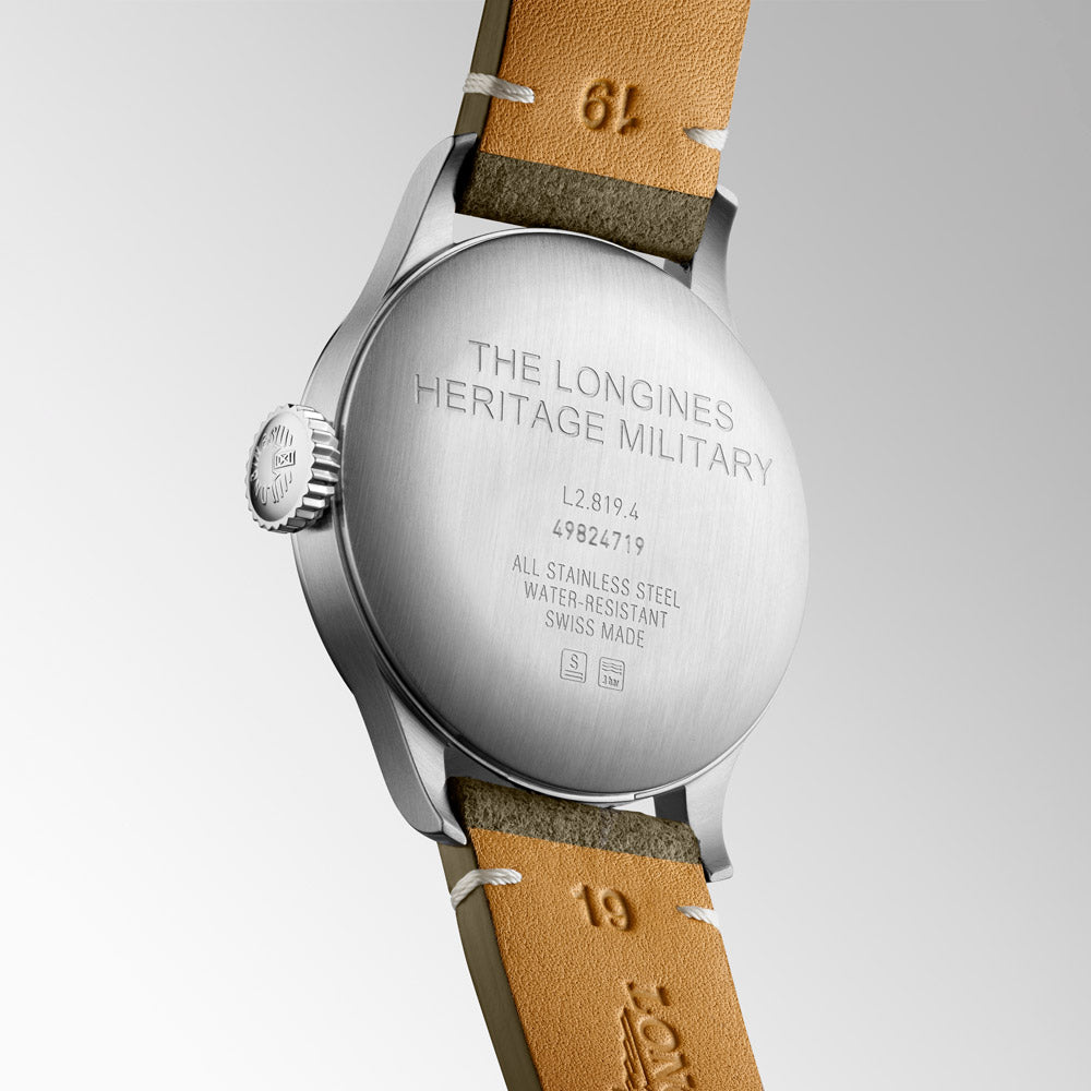 Longines Heritage Military 38.5mm Cream Dial Automatic Gents Watch L2.819.4.93.2