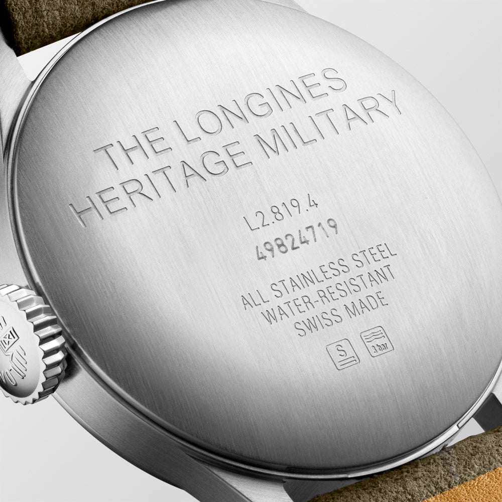 Longines Heritage Military 38.5mm Cream Dial Automatic Gents Watch L2.819.4.93.2