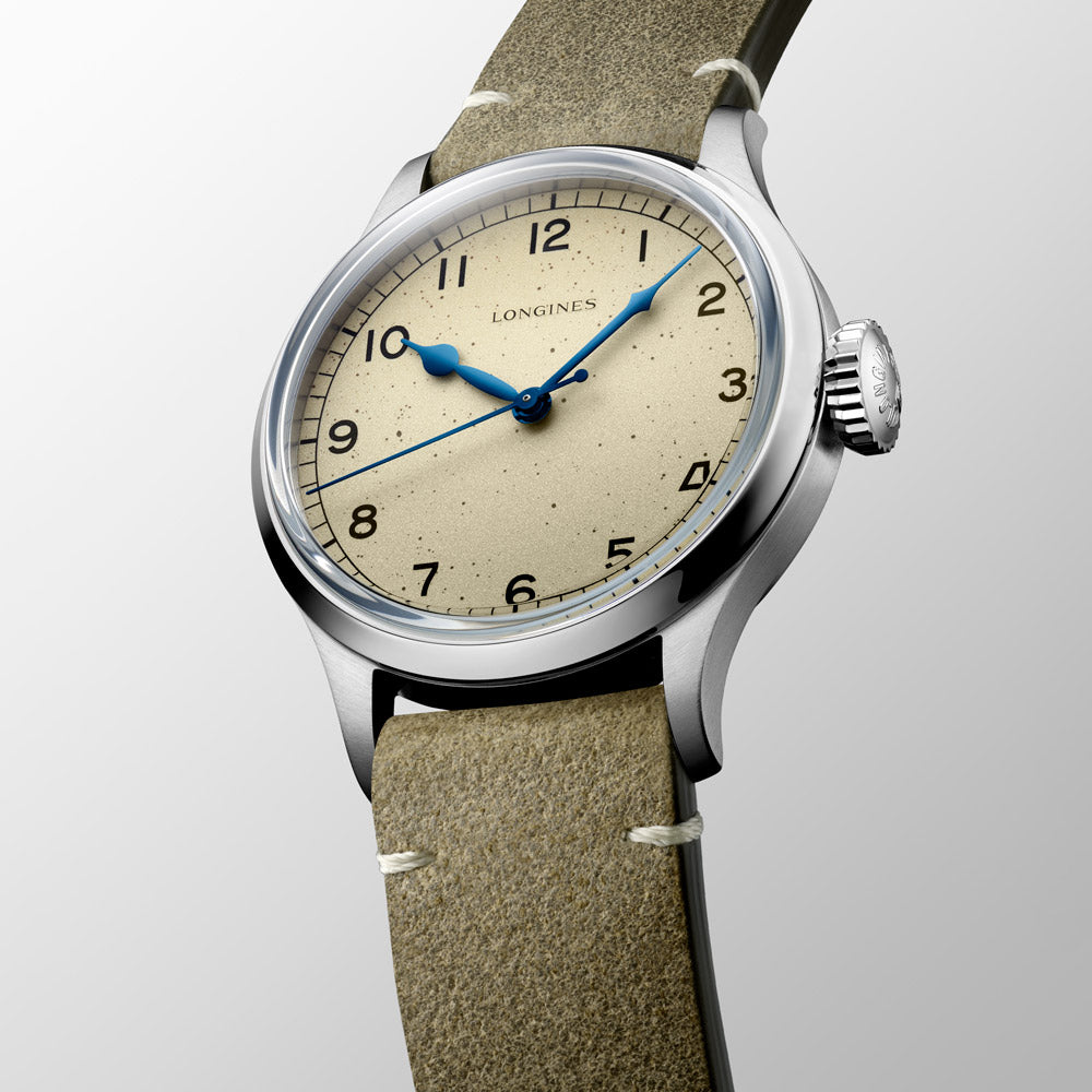 Longines Heritage Military 38.5mm Cream Dial Automatic Gents Watch L2.819.4.93.2