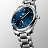 Longines Master Collection 40mm Blue Diamond Dot Dial Automatic Moonphase Gents Watch L2.909.4.97.6