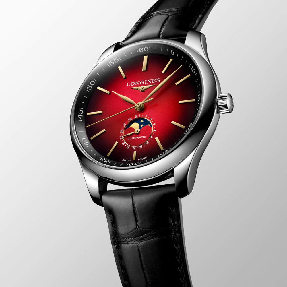 Longines Master Collection Year of The Horse 42mm Red Dial Automatic Moonphase Watch L2.919.4.09.2
