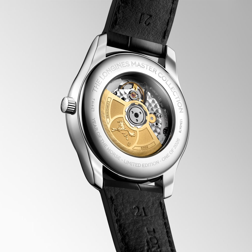 Longines Master Collection Year of The Horse 42mm Red Dial Automatic Moonphase Watch L2.919.4.09.2