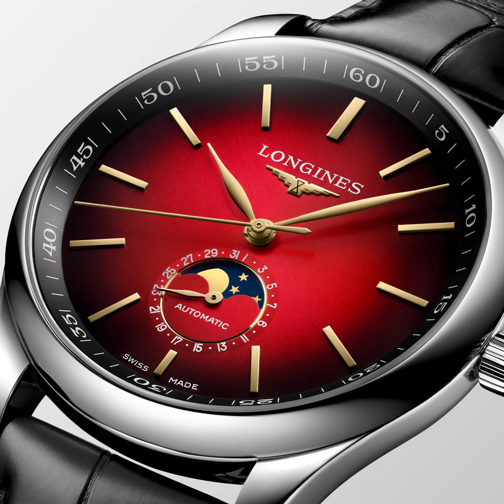 Longines Master Collection Year of The Horse 42mm Red Dial Automatic Moonphase Watch L2.919.4.09.2