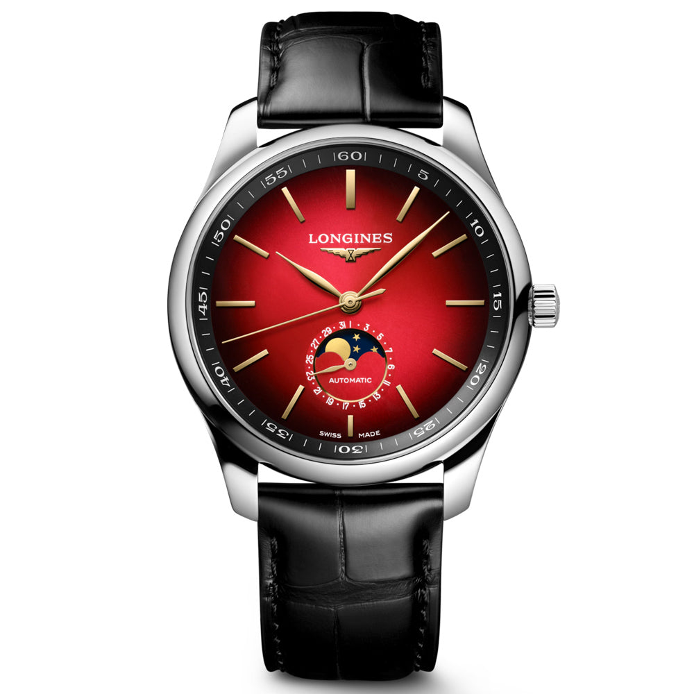 Longines Master Collection Year of The Horse 42mm Red Dial Automatic Moonphase Watch L2.919.4.09.2