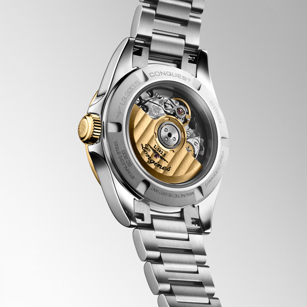 Longines Conquest 30mm Silver Dial Steel and 18ct Yellow Gold Automatic Ladies Watch L3.320.5.70.6