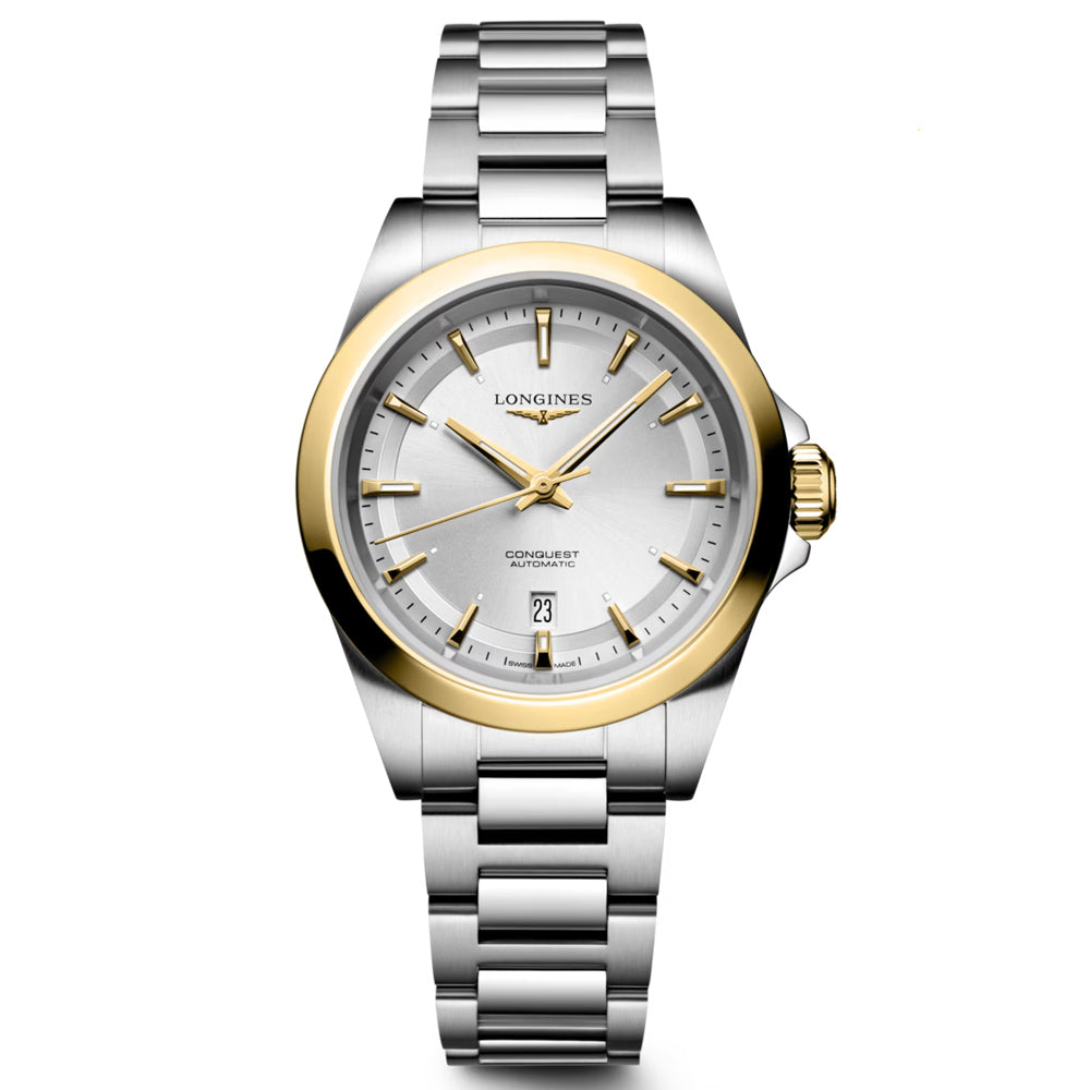 Longines Conquest 30mm Silver Dial Steel and 18ct Yellow Gold Automatic Ladies Watch L3.320.5.70.6