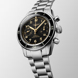 Longines Spirit Pilot Flyback 39.5mm Black Dial Manual Wound Chronograph Gents Watch L3.721.4.53.6