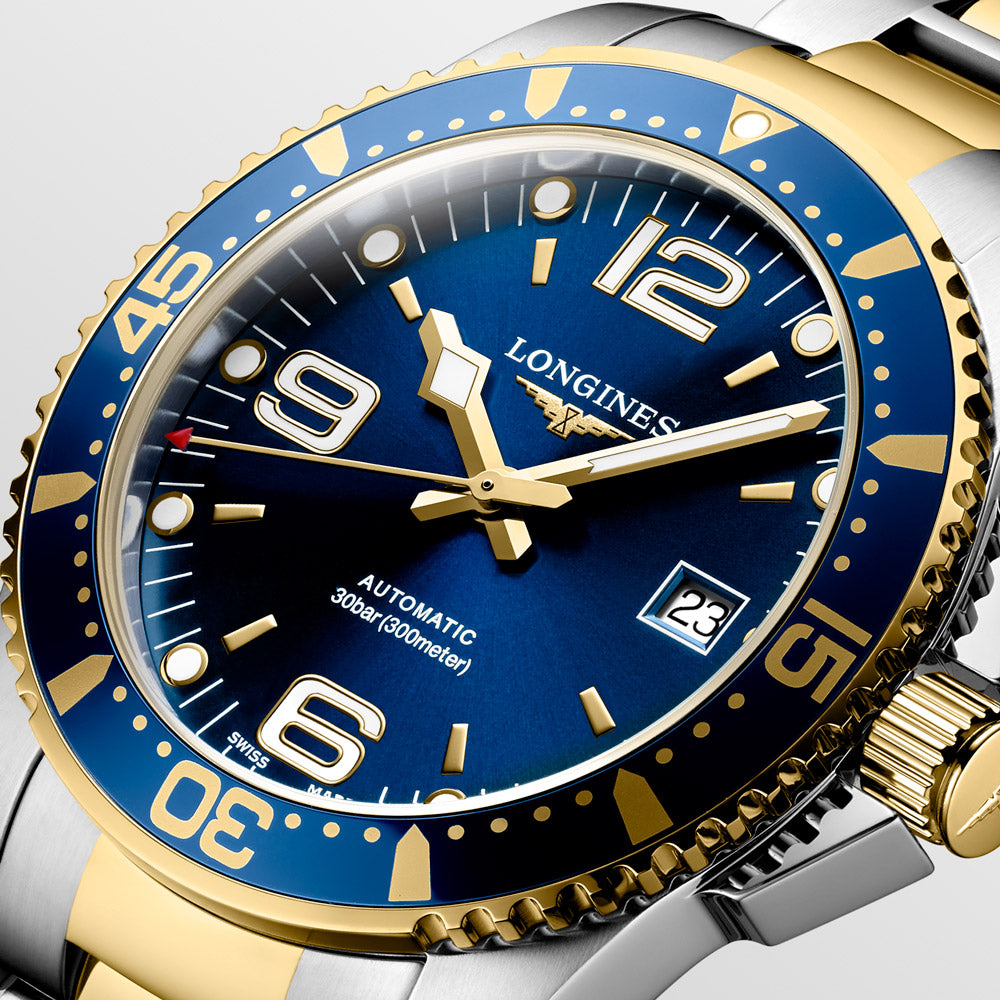 Longines HydroConquest 41mm Blue Dial Yellow PVD Steel Automatic Gents Watch L3.742.3.96.7