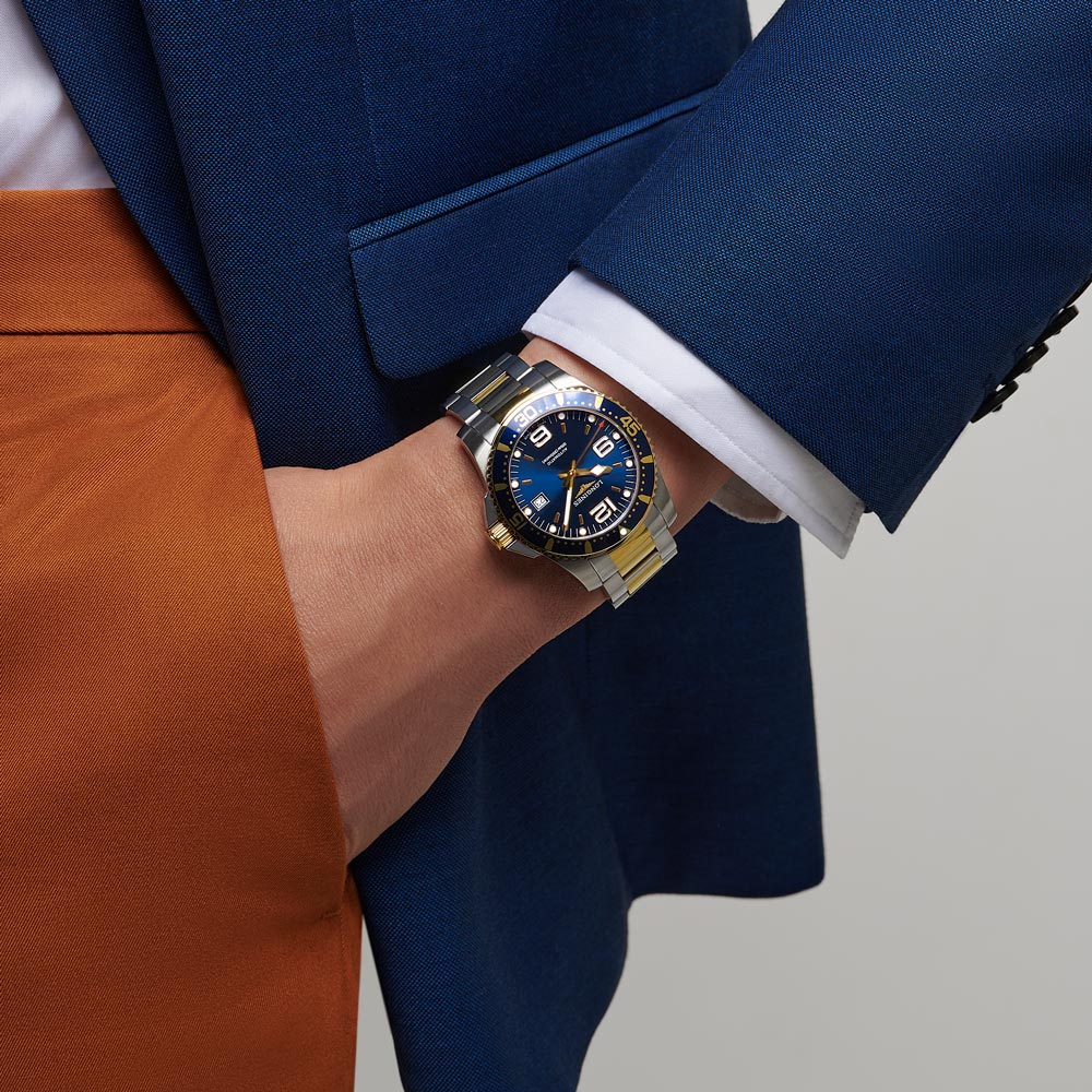Longines HydroConquest 41mm Blue Dial Yellow PVD Steel Automatic Gents Watch L3.742.3.96.7