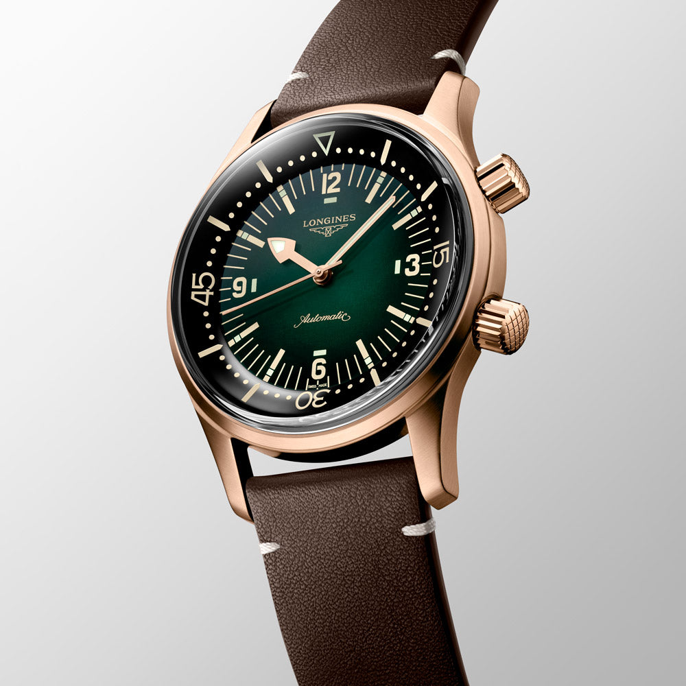 Longines Legend Diver 42mm Green Dial Bronze & Titanium Automatic Gents Watch L3.774.1.50.2