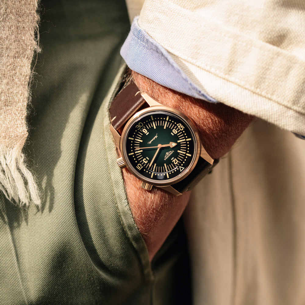 Longines Legend Diver 42mm Green Dial Bronze & Titanium Automatic Gents Watch L3.774.1.50.2