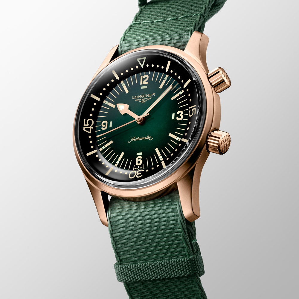 Longines Legend Diver 42mm Green Dial Bronze & Titanium Automatic Gents Watch L3.774.1.50.2