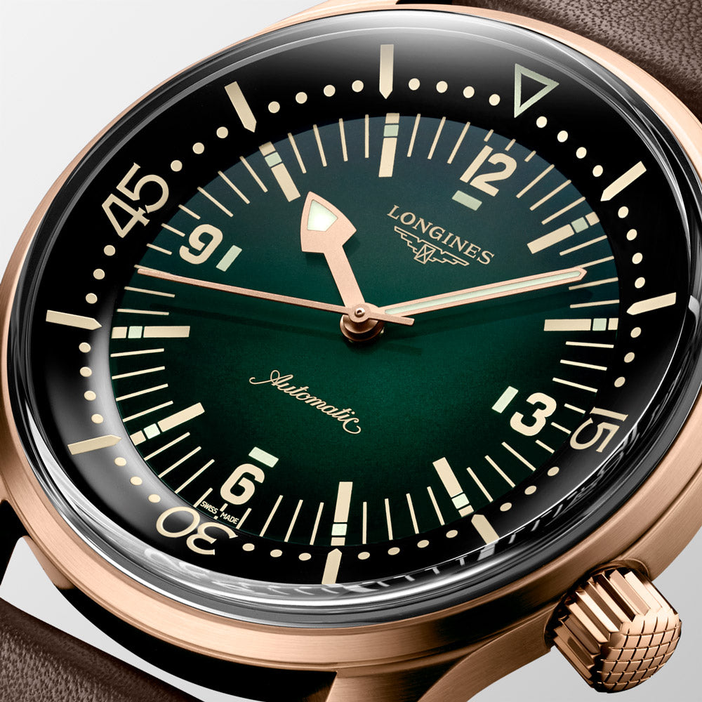 Longines Legend Diver 42mm Green Dial Bronze & Titanium Automatic Gents Watch L3.774.1.50.2