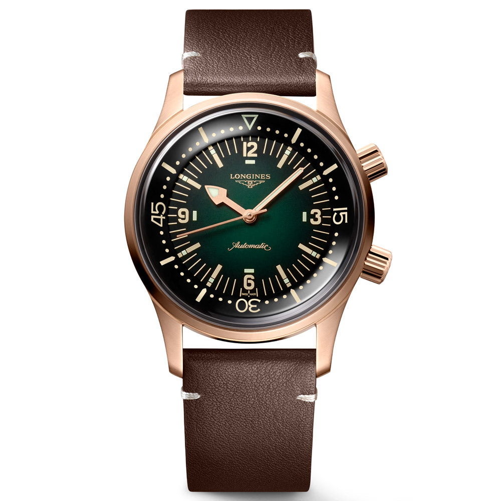 Longines Legend Diver 42mm Green Dial Bronze & Titanium Automatic Gents Watch L3.774.1.50.2