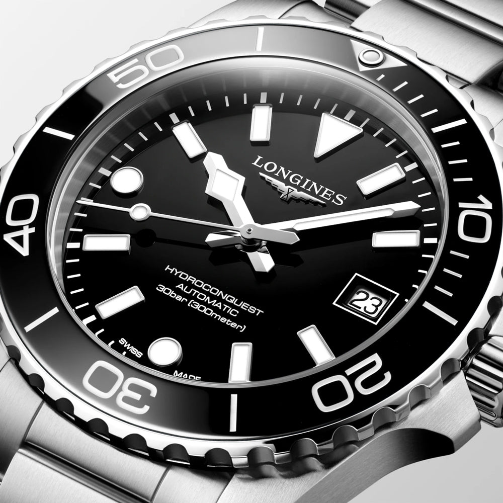 Longines HydroConquest 39mm Black Dial Automatic Gents Watch L3.779.4.56.6
