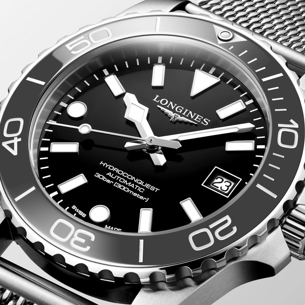 Longines HydroConquest 39mm Black Dial Automatic Gents Watch L3.779.4.70.6
