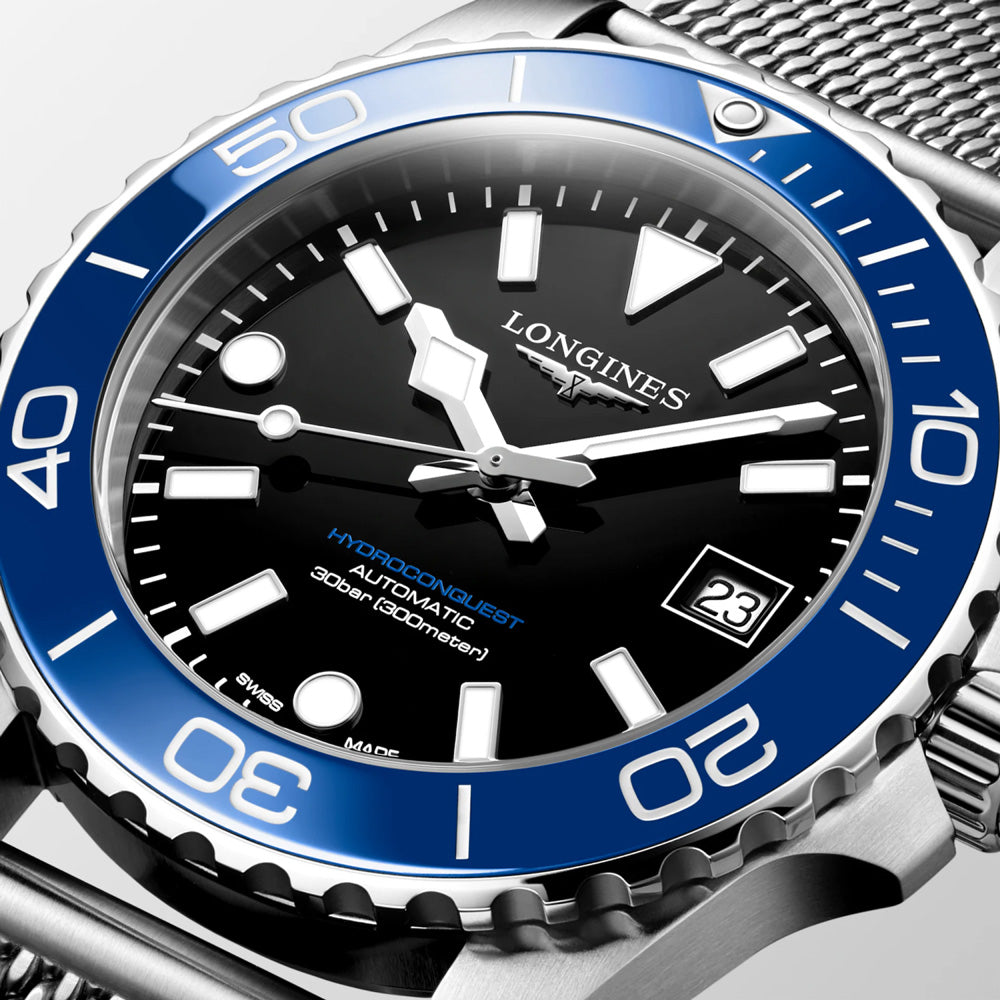 Longines HydroConquest 39mm Black Dial Automatic Gents Watch L3.779.4.90.6