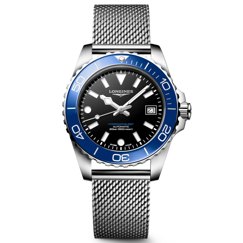 Longines HydroConquest 39mm Black Dial Automatic Gents Watch L3.779.4.90.6