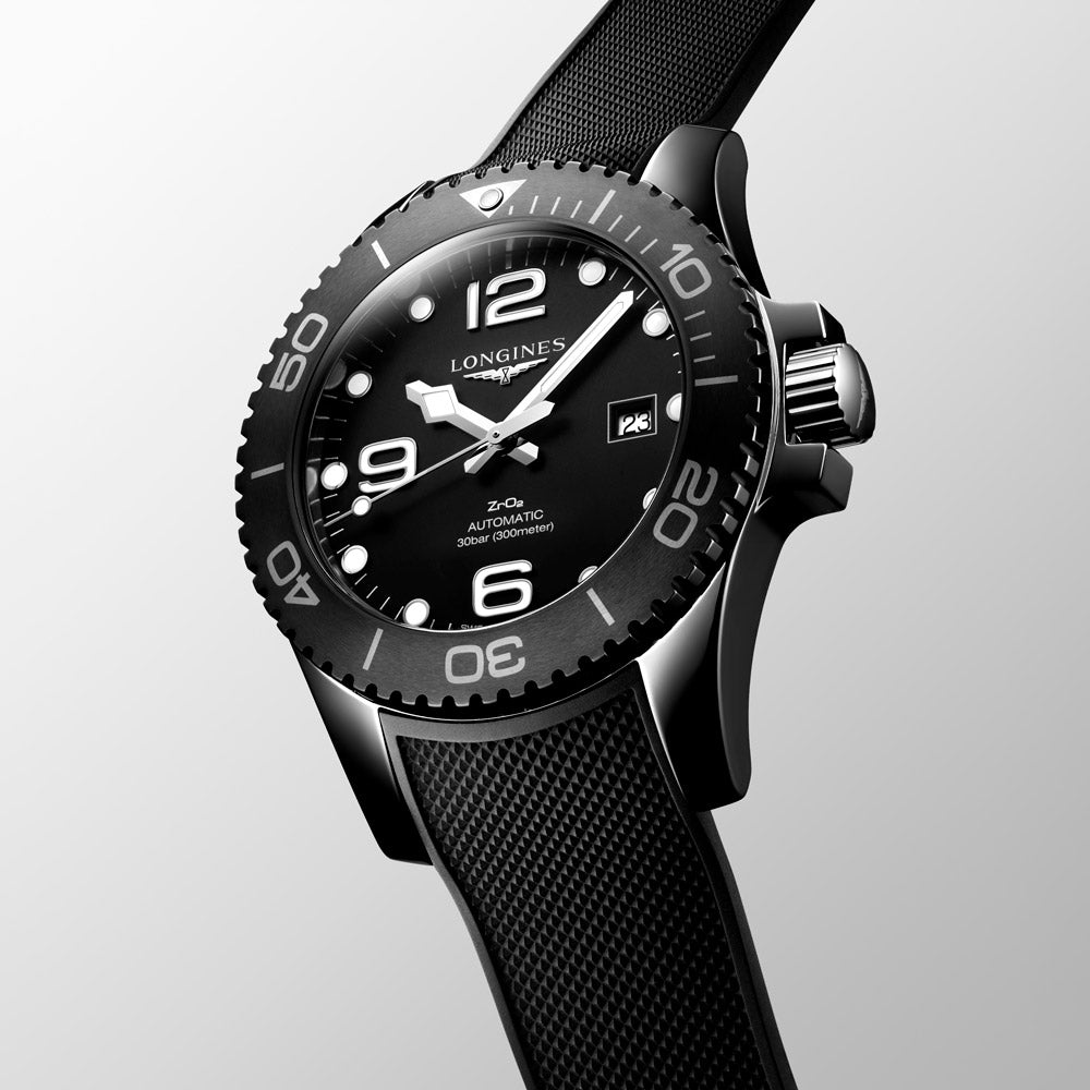 Longines HydroConquest 43mm Black Dial Ceramic Automatic Gents Watch L3.784.4.56.9