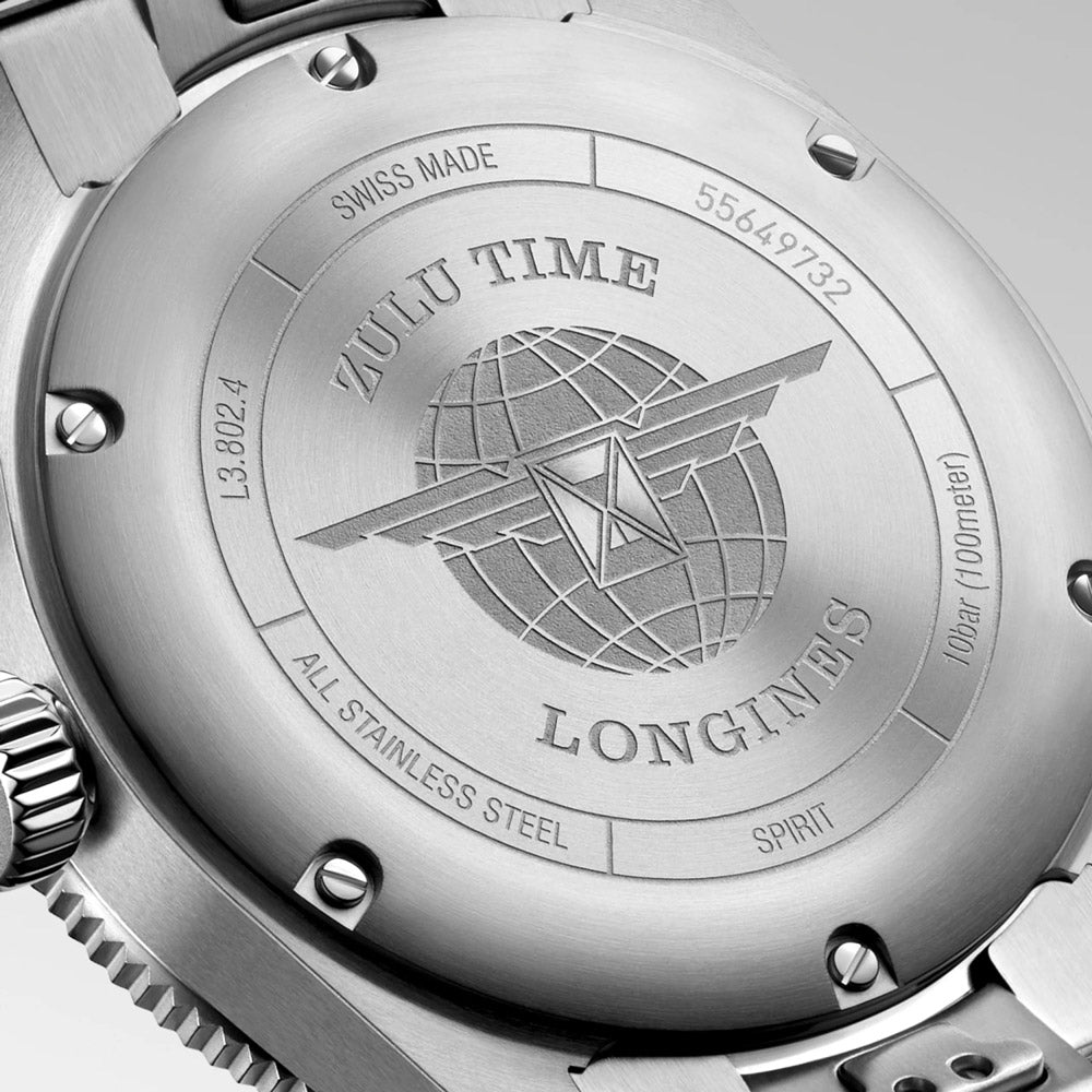 Longines Spirit Zulu Time GMT 39mm Anthracite Dial Automatic Watch L3.802.4.60.6