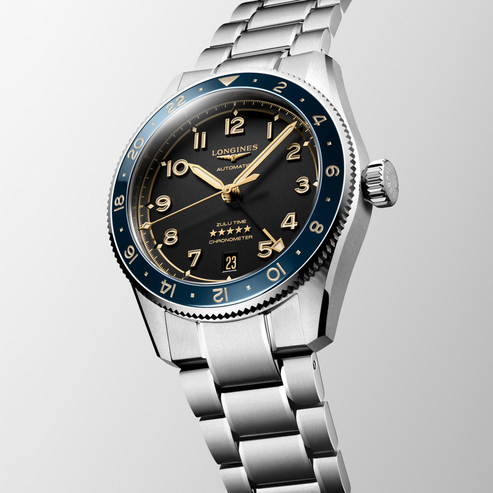 Longines Spirit Zulu Time GMT 39mm Anthracite Dial Automatic Watch L3.802.4.60.6
