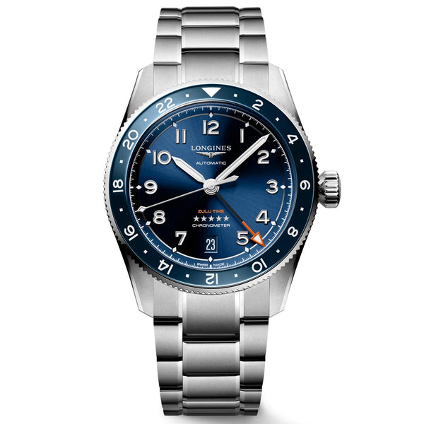 longines spirit zulu time gmt 39mm blue dial automatic watch