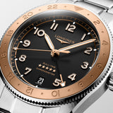 Longines Spirit Zulu Time 1925 GMT 39mm Black Dial Steel and 18ct Pink Gold Cap Automatic Watch L3.803.5.53.6