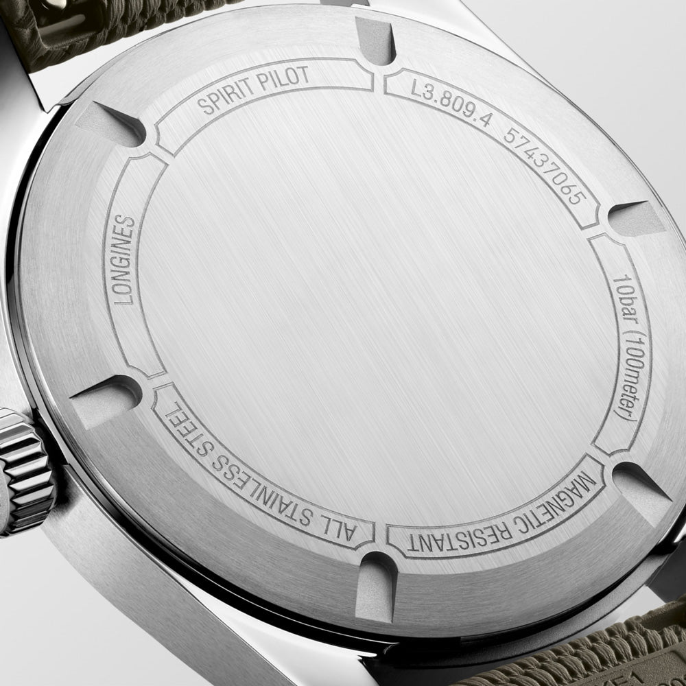 Longines Spirit Pilot 39mm Black Dial Automatic Watch L3.809.4.53.9