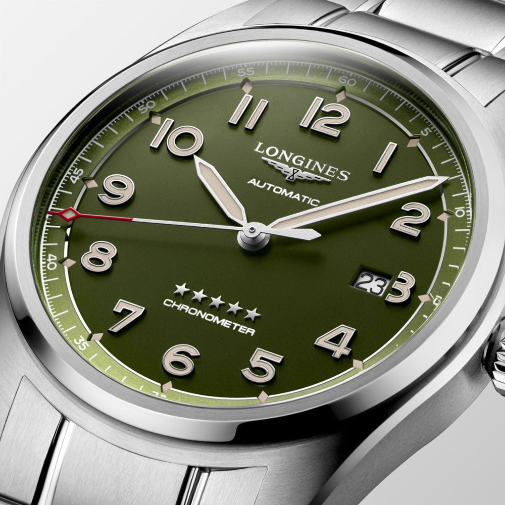 Longines Spirit 42mm Green Dial Automatic Gents Watch L3.811.4.03.6