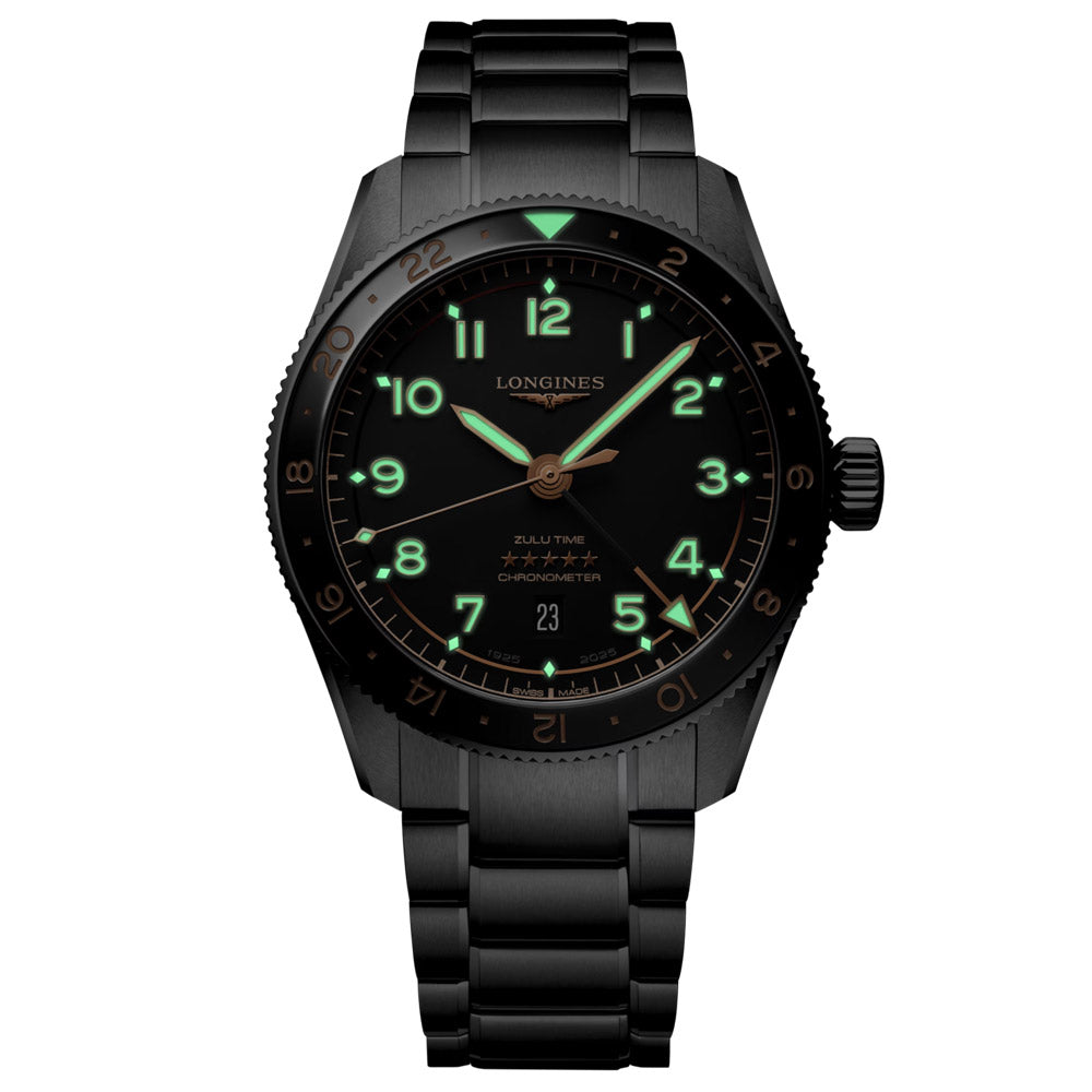 Longines Spirit Zulu Time GMT 42mm Black Dial Automatic Gents Watch L3.812.4.50.6