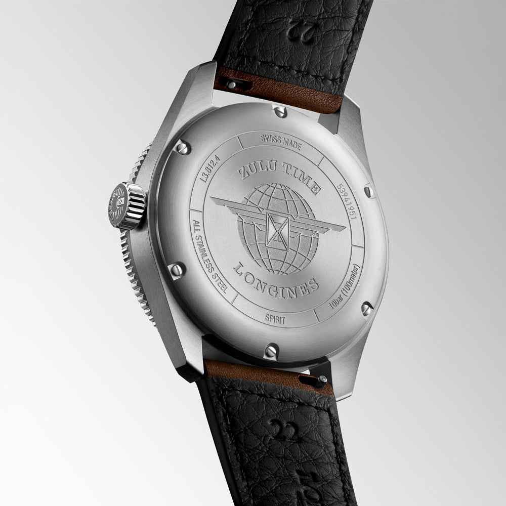 Longines Spirit Zulu Time GMT 42mm Black Dial Automatic Gents Watch L3.812.4.53.2