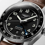 Longines Spirit Zulu Time GMT 42mm Black Dial Automatic Gents Watch L3.812.4.53.2