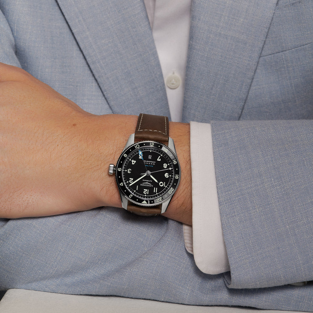 Longines Spirit Zulu Time GMT 42mm Black Dial Automatic Gents Watch L3.812.4.53.2