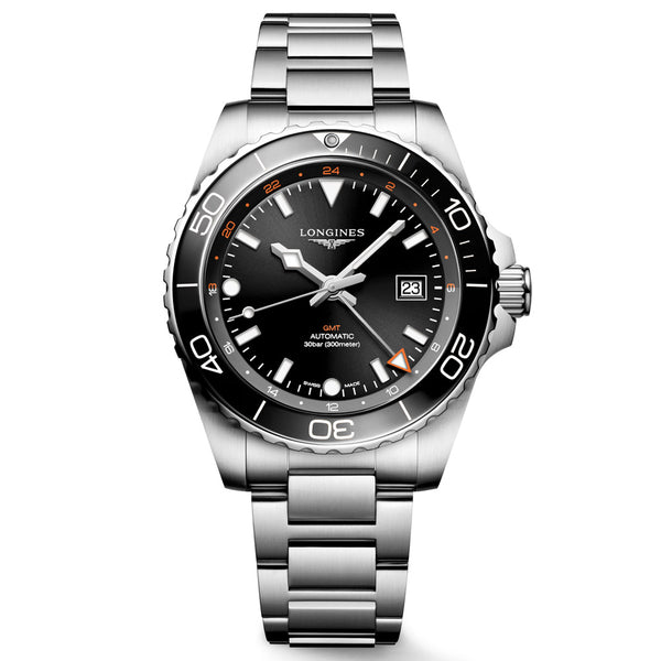Longines HydroConquest GMT 43mm Black Dial Automatic Gents Watch L3.890.4.56.6